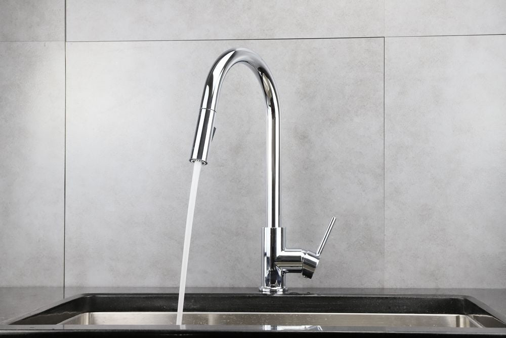 Chrome Pull Out Kitchen Faucet with Dual Spray - A Must-Have for Modern Kitchens.